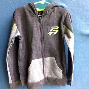 Pro Athlete Boys Size 7 Gray And Green Lightweight Hooded Jacket S2